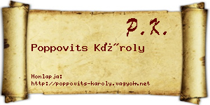 Poppovits Károly névjegykártya
